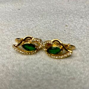 Hanreshe Natural Zircon Stud Earrings Women Romatic Jewelry Party Green